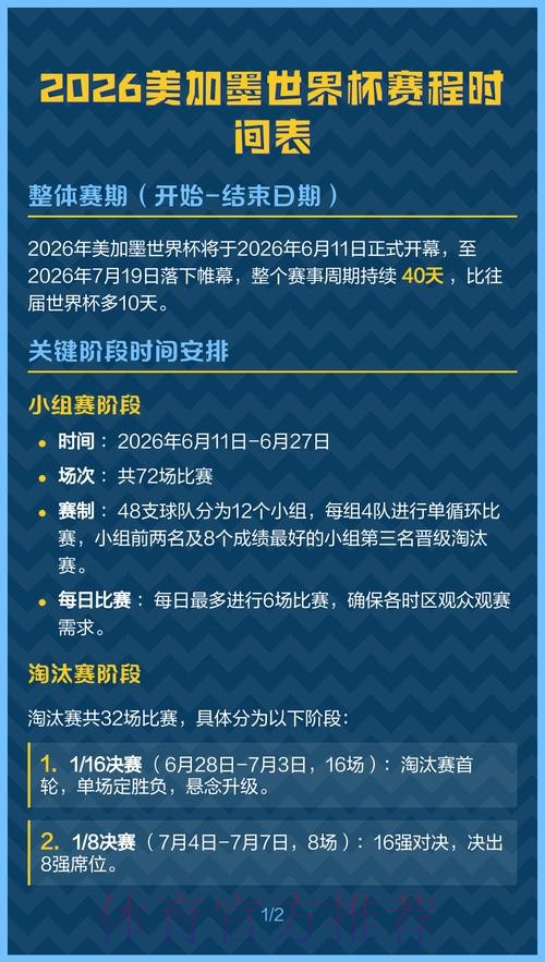 2026美加墨世界杯比赛时间方法
